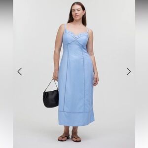NWT Madewell sweetheart midi dress in linen cotton blend